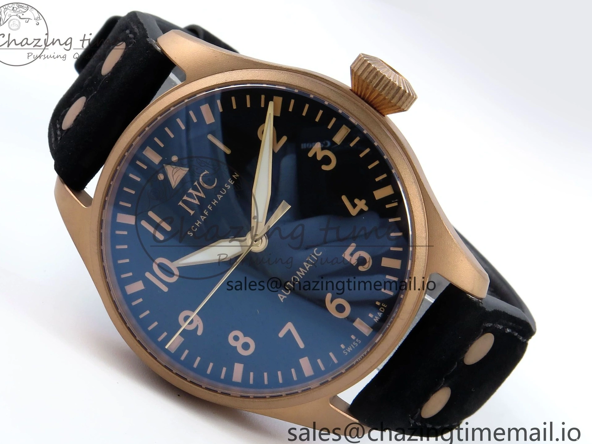 MIROTIME 0410 Affordable Big Pilot IW329703 M+F 1:1 Best Edition Black Dial on Black Nylon Strap MY 7004